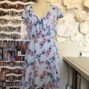BP Floral Print Powder Blue Dress M